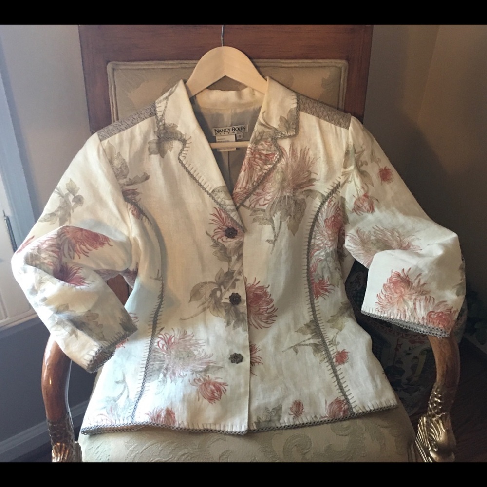 Nancy Bolen City Girl,  linen jacket, EUC, lined/ make offer❤️